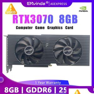 Cartes graphiques utilisées Envinda RTX3070 8G GDDR6 256Bit GPU PCI Express 4.0 X16 Carte Gamingg Vidéo Ordinateur de bureau Drop Delivery Computer Dh8Lo