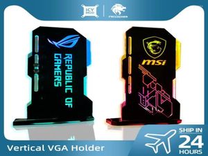 Cartes graphiques VGA Bracket Argb Personnalisable Holder GPU Vertical PC ROG Carte vidéo Prise en charge du refroidisseur d'eau Châssis personnalisé Mod 5V 3pin9585164