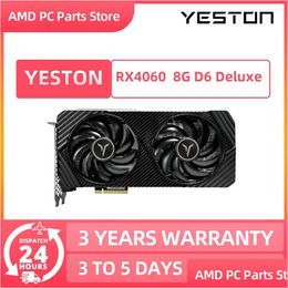 Tarjetas gráficas Yeston Rtx 4060 8G D6 Gpu Gddr6 Tarjeta gráfica Nvidia 8 pines 128 bits Rtx4060 para juegos de PC Computadoras de entrega directa Networki Otwzz