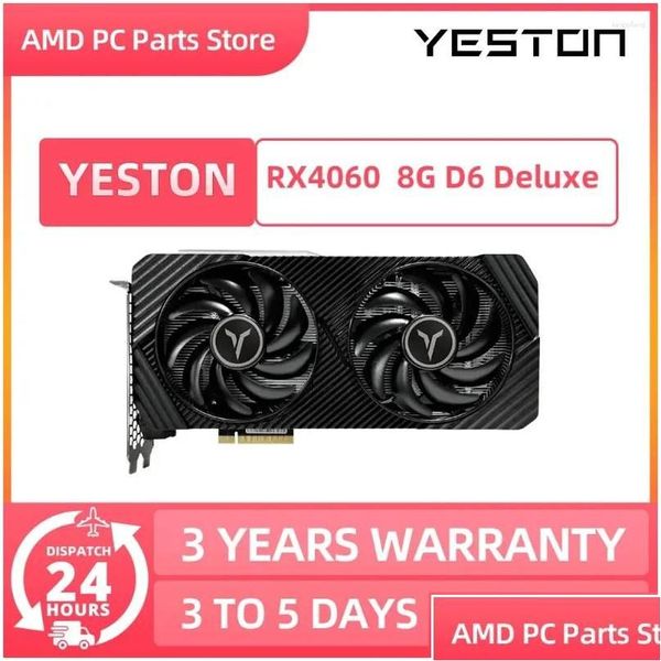 Cartes graphiques Yeston Rtx 4060 8G D6 Gpu Gddr6 Nvidia carte graphique 8Pin 128 bits Rtx4060 pour Pc Gaming livraison directe ordinateurs Networki Otsez