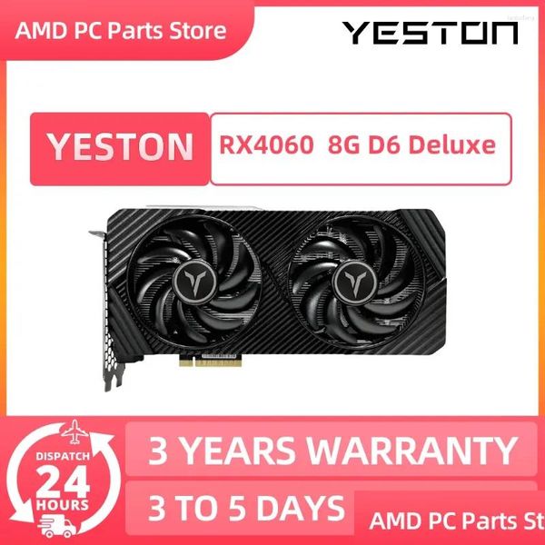 Cartes graphiques Yeston Rtx 4060 8G D6 Gpu Gddr6 Nvidia carte graphique 8Pin 128 bits Rtx4060 pour les ordinateurs de livraison directe de jeu Pc Networki Dhm8K