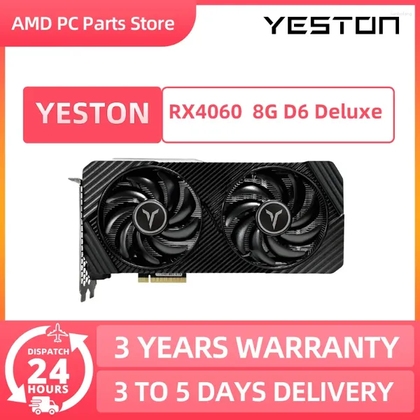 Cartes graphiques Yeston RTX 4060 8G D6 GPU GDDR6 Nvidia carte graphique 8Pin 128 bits RTX4060 pour les jeux sur PC