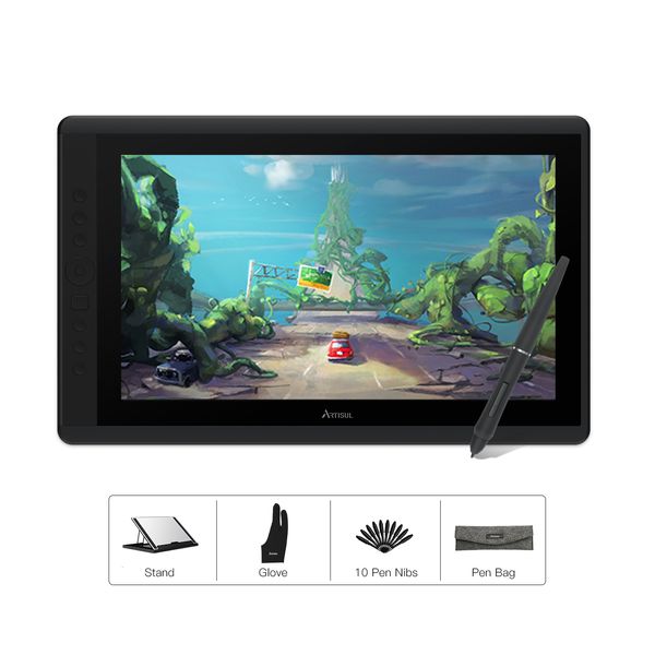 Tabletas gráficas Plumas Artisul D16 Tableta gráfica de 156 pulgadas para dibujar con 8192 niveles Pluma sin batería Pantalla digital Monitor Express Keys 230808