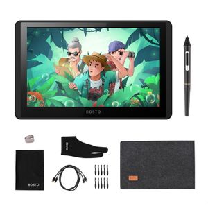 Tabletas gráficas Bolígrafos BOSTO 12HDA Monitor de tableta de dibujo de 116 pulgadas 1366x768 Pantalla 8192 Nivel de presión Tecnología pasiva con función de inclinación 230808