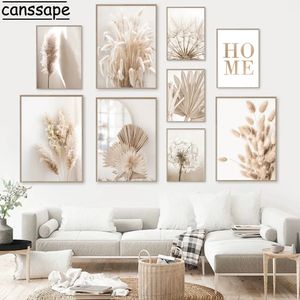 Gras Art Poster Paardebloem Bloem Canvas Schilderij Beige Landschap Art Prints Canvas Schilderij Board Nordic Muur Foto Woonkamer Decorr L01