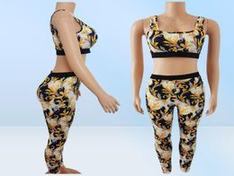 Grasprint yoga-outfits sneldrogend sportvest broek luxe kleding montage elastische legging dames training sportkleding ontwerper S3894811