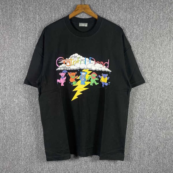 Grateful Dead American Fashion Brand Little Bear Lightning Skull Camiseta de manga corta 22 Verano Cuello redondo Camiseta de algodón