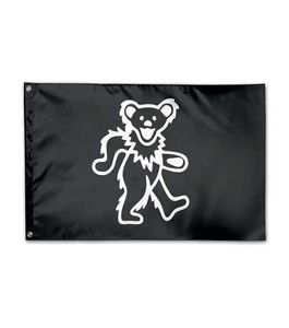 Grateful Dead Bear 3 x 5 pieds extérieurs décoratif drapeau de cour de maison Frappe de jardin avec œillets 2987481