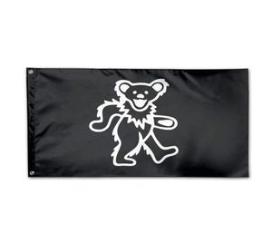 Grateful Dead Bear Flag 3 x 5 voet decoratieve 100D polyester indoor buitenhangende decoratie vlag met messing doorvoertules 7238145