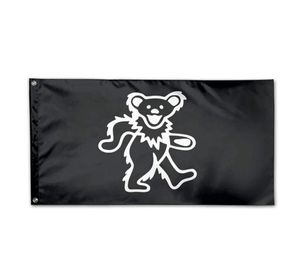 Grateful Dead Bear Flag 3 x 5 voet decoratieve 100D polyester indoor buitenhangende decoratie vlag met messing doorvoertules 1403907