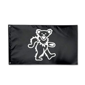 Grateful Dead Bear Flag 3 x 5 voet decoratieve 100D polyester indoor buitenhangende decoratie vlag met messing doorvoertules 3046215