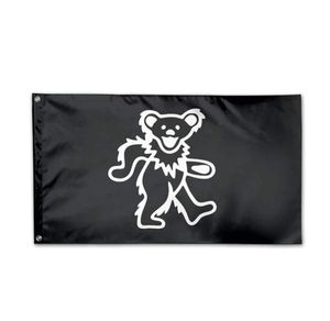 GrateFul Dead Bear Flag 3 x 5 Fuß dekorative 100D-Polyester-Flagge zum Aufhängen im Innen- und Außenbereich mit Messingösen 6978494