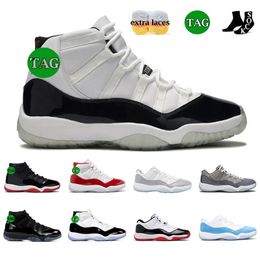 Gratitud 11s Jumpman 11 Zapatos de baloncesto Hombres Mujeres Concord Cemento Gris Cereza Bajo Bred Gorra y bata Pure Midnight Navy Gamma Azul Entrenadores para hombre Zapatillas deportivas