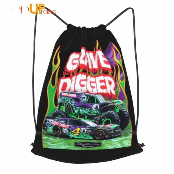 grave Digger 2021 Kevin Harvick Mster Truck Racing Sac à dos avec cordon de serrage Sac de sport de natation O2GQ #