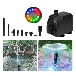 Grafstenen 10w/15w Ultrastille Dompelpomp Fontein Pomp Filter Visvijver Aquarium Waterpomp Tank Fontein met 12 Led Licht