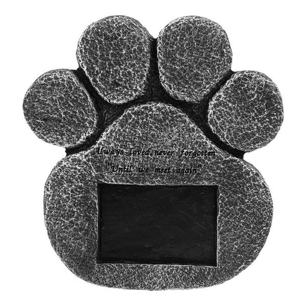 Pierres tombales pour chien Tombone Resin Dog de la pierre tombale de la patte de patte de patte de patte Tombstone PAW IMPRESSION PHOTA