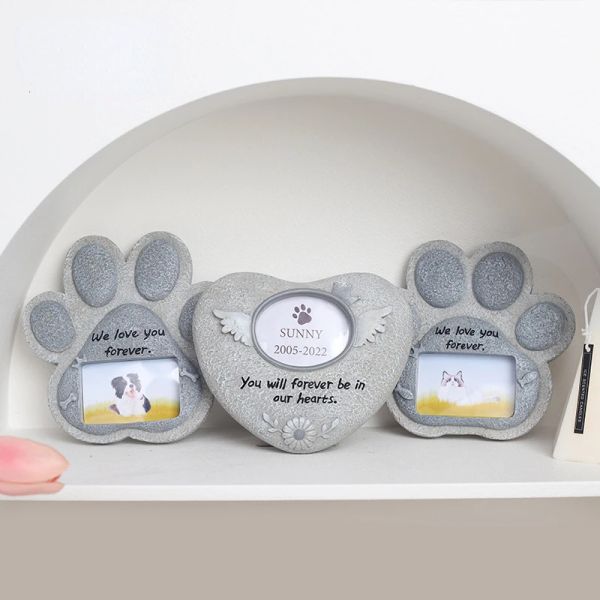 Lápidas Lápida para Mascotas Piedra Conmemorativa para Gatos/Perros, Perro o Gato para Interiores y Exteriores para jardín Patio Trasero Lápida para Tumbas, Regalo para pérdida de Gato/Perro