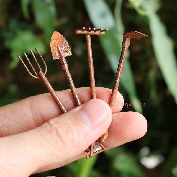 Tombeyes ensemble de 4pcs outils de jardin miniatures