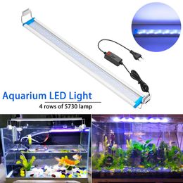 Pierres tombales LED super fines pour aquarium, éclairage pour plantes aquatiques, lampe extensible et étanche à clipser pour aquarium, lumière bleue et blanche, 1871 cm