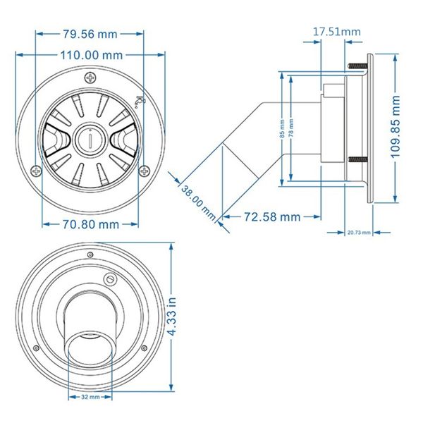 Gravité pour le remplissage d'eau douce pour le filtre d'entrée à trappe avec des clés verrouillables pour le bateau RV pour le camping-car les accessoires de caravanes blanches