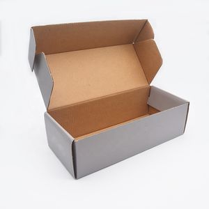 Caja de envío de correo biodegradable gris, cajas de papel de cartón corrugado con logotipo para ropa, embalaje de zapatos