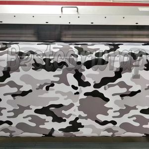 Gris noir blanc neige camo vinyle enveloppe de voiture complète Camouflage Camouflage pour le bateau de camion Foil de papier / finition mate Taille 1,52 x 30m / 5x98ft