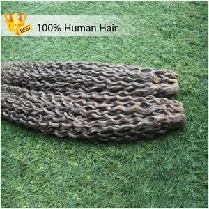 Extensions de cheveux gris tissent des paquets de cheveux humains bouclés crépus 2 PCS/LOT extensions de cheveux humains argentés, Double dessiné, sans perte