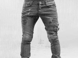 Grijze gat heren kleding heren designer kleding skinny jeans voor mannen 2014 Italië nieuwe klassieke design jeans ware religieuze mannen cool PAN4895909