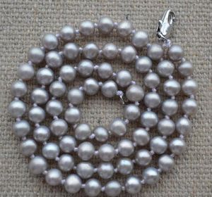 Bijoux en perles grises, 18 pouces AA4.5-5MM collier de perles d'eau douce véritable couleur grise, nouvelle livraison gratuite