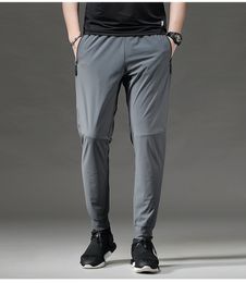 Grijze Dunne Workout Sweatpants Fit Quick Dry Comfortabele Joggers Mannen Running Long Broek Gym Sports Fitness Broek ZIP Pocket