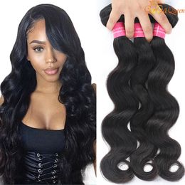 Braziliaanse Virgin Haar Body Wave Onverwerkte Menselijke Hair Extensions Peruviaanse Maleisische Indiase Braziliaanse Lichaam Wave Haar 3 Bundels Dyles