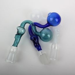 Tuyaux de brûleur à mazout en verre de crâne coloré 10mm 14mm 18mm femelle mâle épais tuyau en Pyrex pour tuyau d'eau Bong