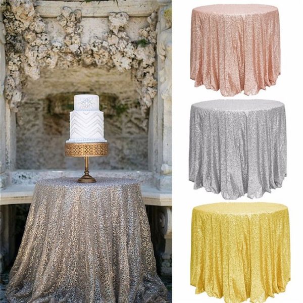 Great Gatsby nappe de mariage or rose rond et rectangle ajouter de l'éclat avec des paillettes idée de table de gâteau de mariage mascarade fête d'anniversaire