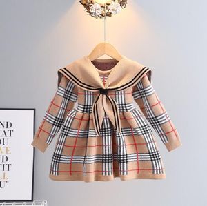 Breaks girls tricot Plaid Pullers Automne Long Sleeve Princess Kids College Tricoting 2-7 ans