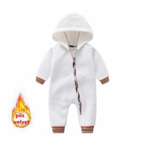 Geweldige Kwaliteit Baby Jongens Meisjes Rompertjes Baby Lange Mouw Hooded Jumpsuits Herfst Winter Toddler Thicken Warm Onesies Katoenen Kleding Kleding