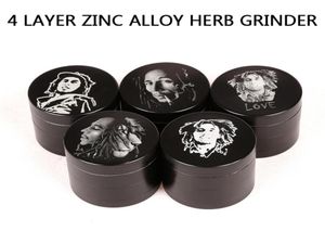 Black Black 4 couches CNC Tobacco Grinders Hand Muller Smoke Crusher 50 mm Herb Grinder pour fumer Pipe divers Desig6877978