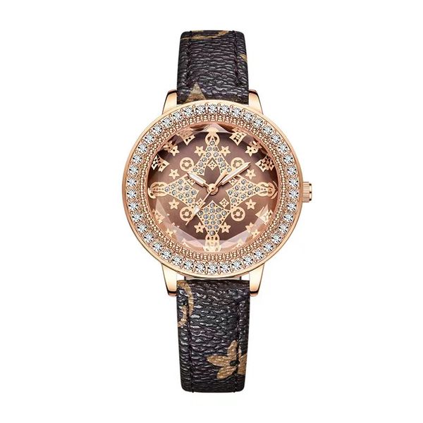 Grande qualité impression femmes montres de créateur diamants vie étanche avec boîte dame cadran 33mm montres à Quartz No439