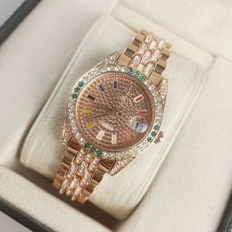 Grande qualidade mulheres designer relógios de pulso cheio de diamantes com caixa aaa senhora luxo dial 38mm aço inoxidável quartzo relógios no397