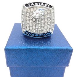 Gran cantidad 2021 Fantasy Football League Championship Ring Fans Hombres Mujeres Anillo de regalo Tamaño 8-132235