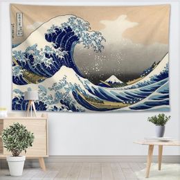 Grande vague de Kanagawa rectangle suspendu décor tapisserie murale plus taille tapisserie personnalisée tenture murale 220622