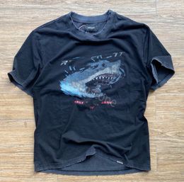Great Shark Retro T-shirts pour hommes T-shirts graphiques de basket-ball T-shirts hommes T-shirt surdimensionné Cotton Imprimé rétro top lavé Tee HARAjuku Streetwear Summer Vintage T