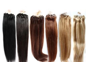 Greatremy Color 12427613 100 Brésilien Micro Ring Loop Hair Extensions Silky Straitement 100gpack Black Brown Blonde Remy Hair8054532