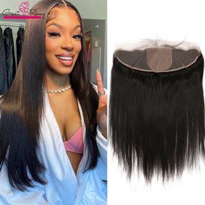 Droite Soie Base Top Fermeture Frontale 13x4 Noeuds Blanchis Péruvienne Vierge Cheveux Humains Dentelle Fermeture Postiches Naturel Hairline VENTE