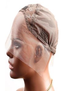 Greatremy Bonnets de perruque professionnels avec dentelle frontale pour la fabrication de perruque avec sangles et peignes réglables, dentelle suisse marron, taille moyenne 8380739