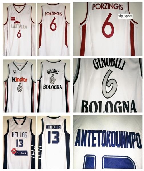 Grèce Dwayne Hellas Giannis Antetokounmpo maillots Italie Kinder Bologne Manu Ginobili Latvija Kristaps Porzingis Basketball7768281
