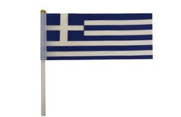 Drapeau de la Grèce 21x14 cm Polyester Flags d'agitation à la main Bannière de campagne avec des drapeaux en plastique 7034204