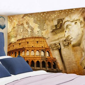 Grieks 3D retro relief Tapestry Home Living Room Vintage Decoraties Slaapkamer Sculptuur Thema Hangende gordijn Vrouwen mannen