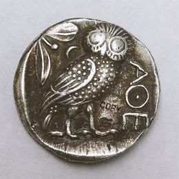 Griekse Athena Ancient Owl Coins verzilverde munt antieke dierenuil Old Copy Coins Ring Crafts