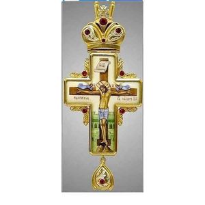 Griekse hoge kwaliteit broche ketting sieraden set genageld aan Jezus Christus Orthodox Church Cross