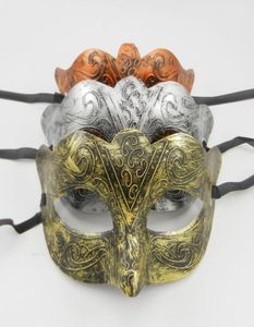 Griekse man oogmasker Fancy Dress Roman Warriors kostuum Venetiaanse maskerade feestmasker bruiloft mardi gras dans gunst gouden zilver co5753202